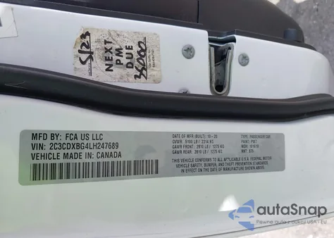 2020 Dodge Charger Sxt Rwd from USA, damaged, VIN 2C3CDXBG4LH247689